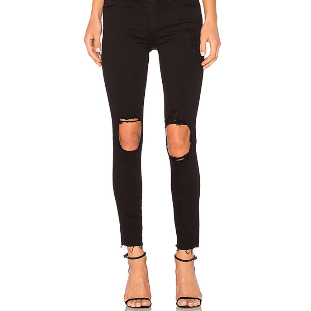 Denim Le Skinny De Jeanne Crop in Lord Noir